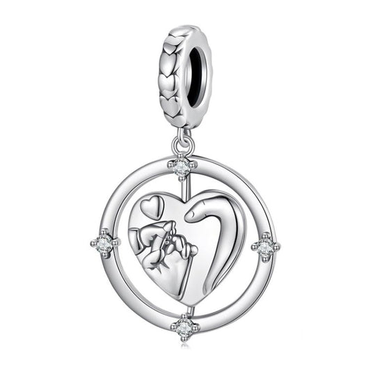 S925 Sterling Silver Warm Family Bracelet Beads Mother Day Pendant