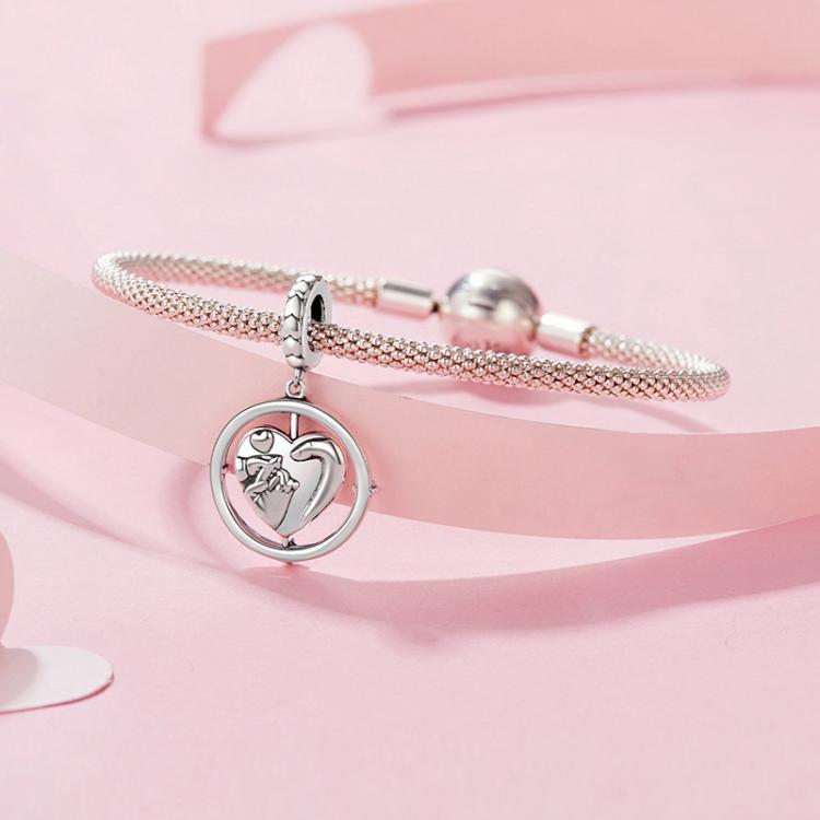 S925 Sterling Silver Warm Family Bracelet Beads Mother Day Pendant