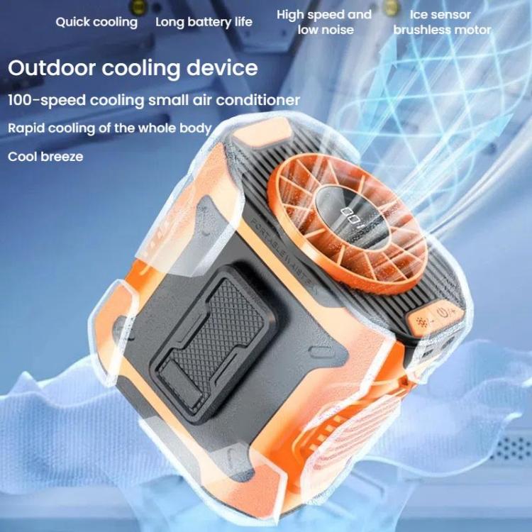 Portable Outdoor Hanging Waist Fan 100 Speeds Cooling Camping Neck Fan Long Life Charging Cooler