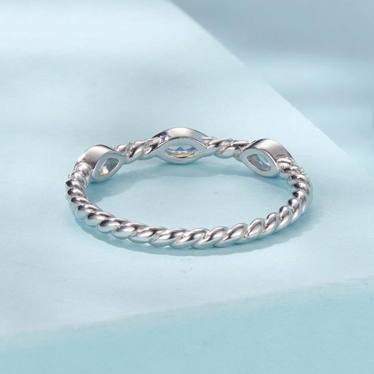 S925 Sterling Silver Platinum-Plated Zircon Nano Opal Ring