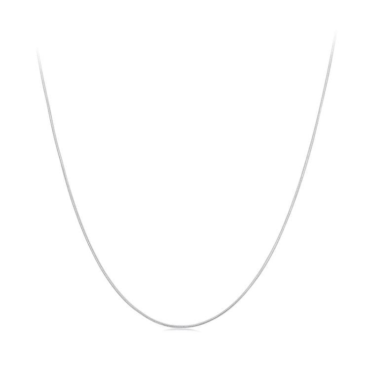 S925 Sterling Silver Platinum-Plated Snake Bone Basic Necklace