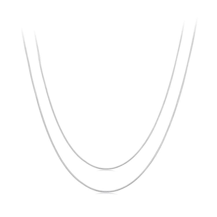 S925 Sterling Silver Platinum-Plated Snake Bone Basic Necklace