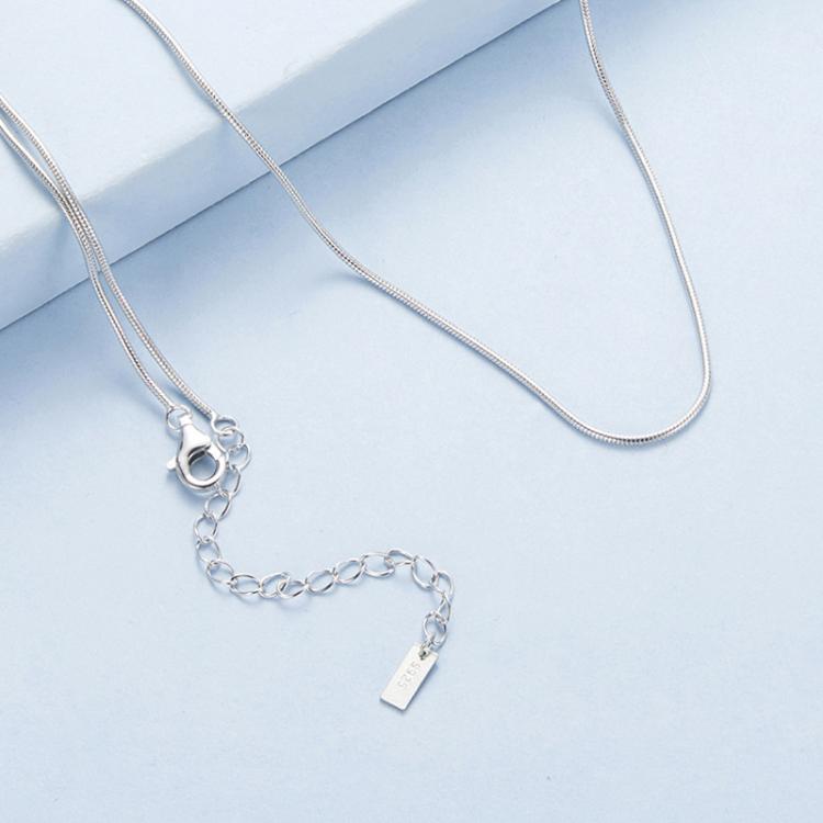 S925 Sterling Silver Platinum-Plated Snake Bone Basic Necklace