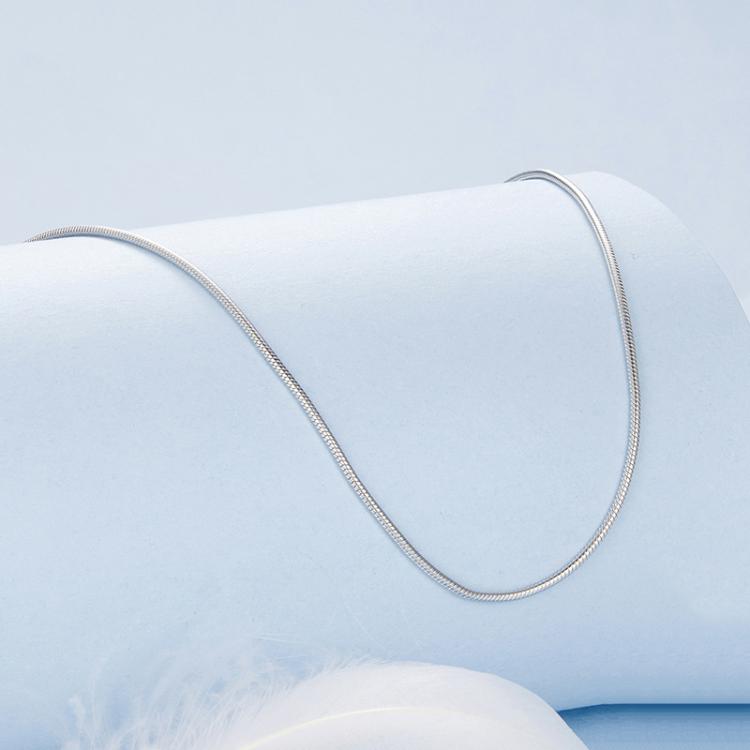 S925 Sterling Silver Platinum-Plated Snake Bone Basic Necklace