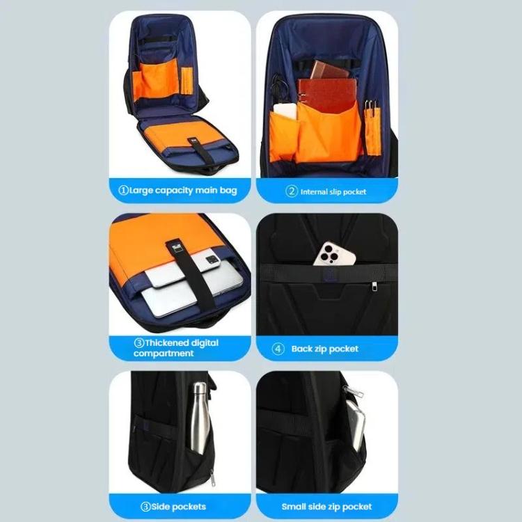 Wiersaam WY1350 Men Anti-Theft Business Backpack Laptop Bag For Travel With Password Lock