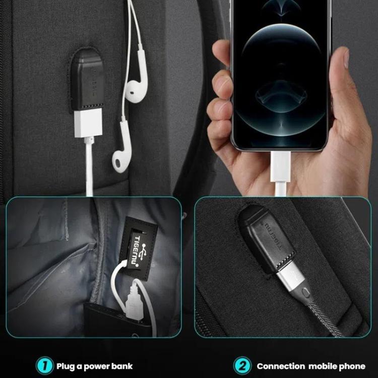 Men Anti-Theft Laptop Backpack with USB Charging Port, Headphone Hole & Comfort Shoulder Straps for Travel, Work Commute