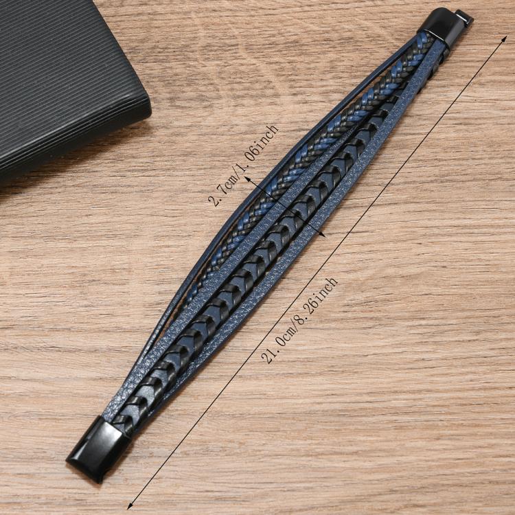 Stylish Minimalist Handmade Braided Leather Bracelet for Men with Magnetic Clasp Closure