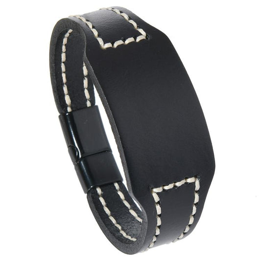 Hand-Stitched Smooth Cowhide Wristband, Minimalist DIY Craft Kit, Vintage Style Unisex Couple Gift for Men and Women