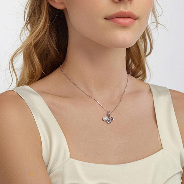 S925 Sterling Silver Pearl Shell Three-in-one Bracelet Beaded Pendant
