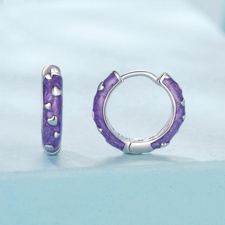 S925 Sterling Silver Platinum-Plated Dripping Heart Earrings