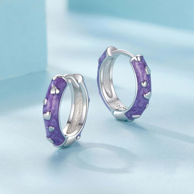 S925 Sterling Silver Platinum-Plated Dripping Heart Earrings