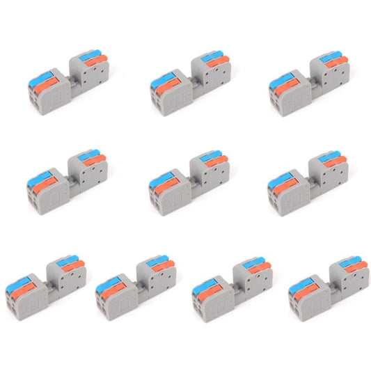 10pcs 2 In 2 Out Terminal Block Wire Push-on Quick Docking Snap Cap