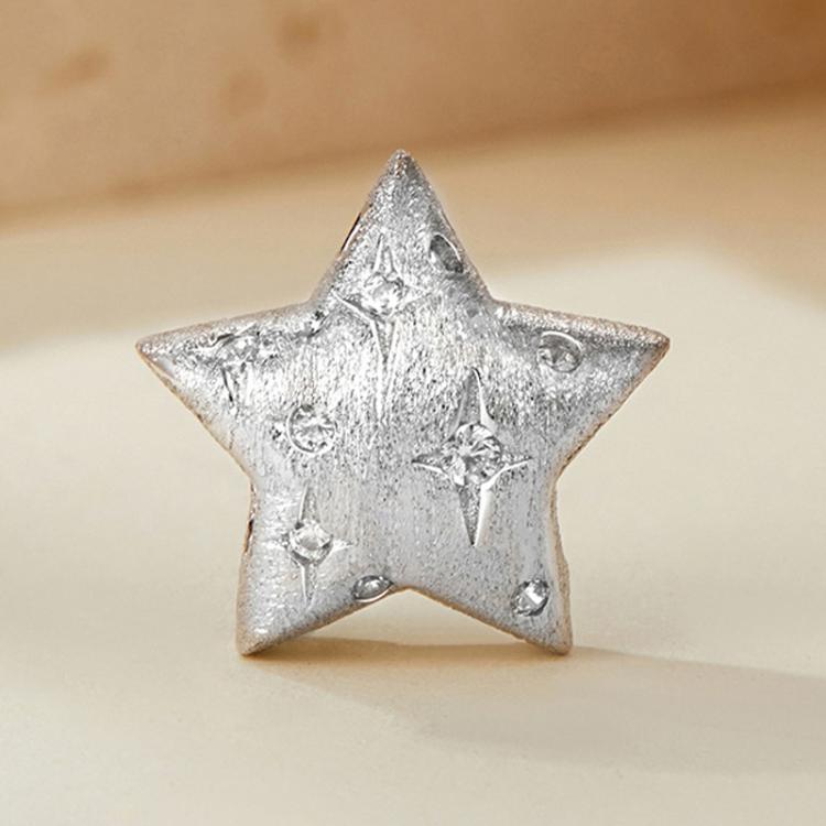 S925 Sterling Silver Platinum-Plated Five-Pointed Star Beads