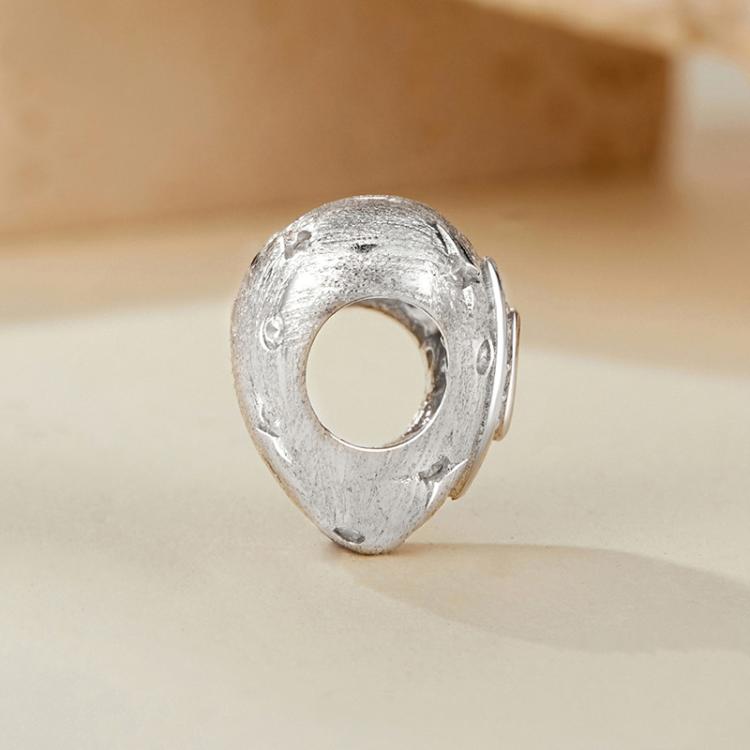 S925 Sterling Silver Platinum-Plated Shining Heart Beads