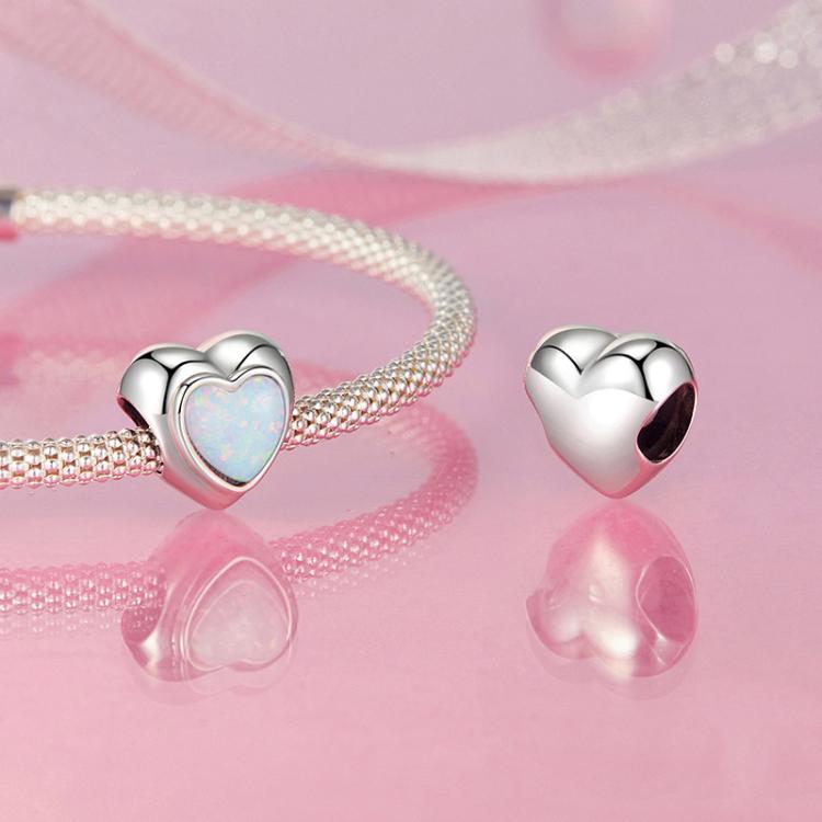 S925 Sterling Silver Fantasy Opal Love Beads