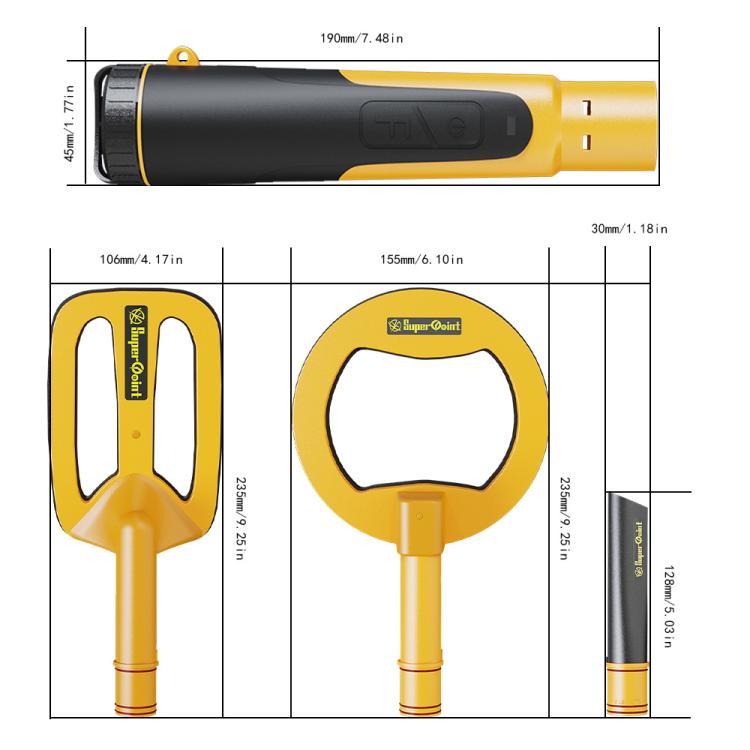 Goint IP960 Handheld 3 In 1 Metal Detector Outdoor Treasure Hunting Pulse Waterproof Rechargeable Gold Detector