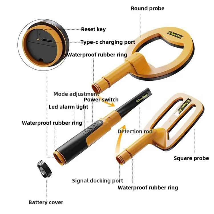 Goint IP960 Handheld 3 In 1 Metal Detector Outdoor Treasure Hunting Pulse Waterproof Rechargeable Gold Detector