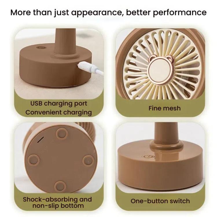 Student USB Small Desktop Fan Replaceable Animal Ears Multi-Speed Lithium Battery Mute Fan
