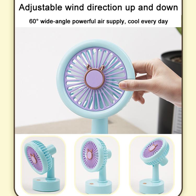 Student USB Small Desktop Fan Replaceable Animal Ears Multi-Speed Lithium Battery Mute Fan