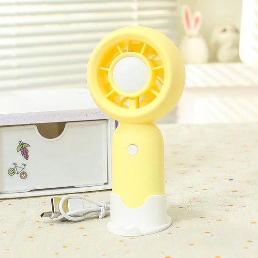 Handheld Rechargeable Fan Outdoor Camping Cooling Fan With Phone Holder Base