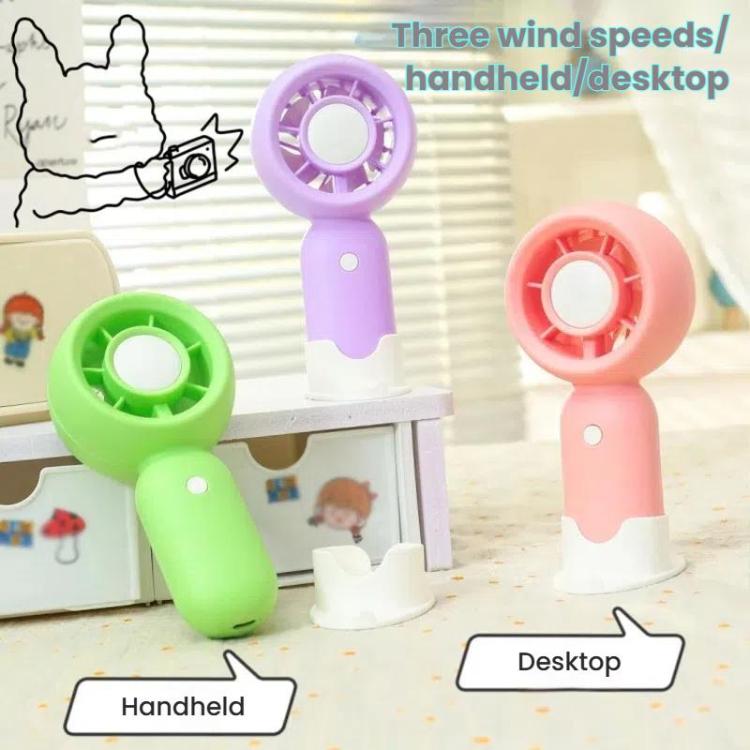 Handheld Rechargeable Fan Outdoor Camping Cooling Fan With Phone Holder Base