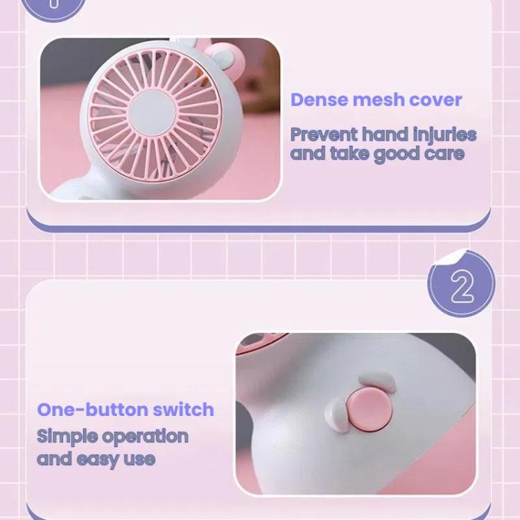 Cute Cartoon Rabbit Desktop Fan Children Summer Cool Gifts Handheld Rechargeable Fan
