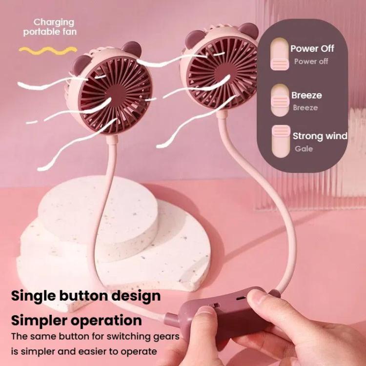 Outdoor Folding Mini Neck Fan Portable USB Rechargeable Summer Gift Fan