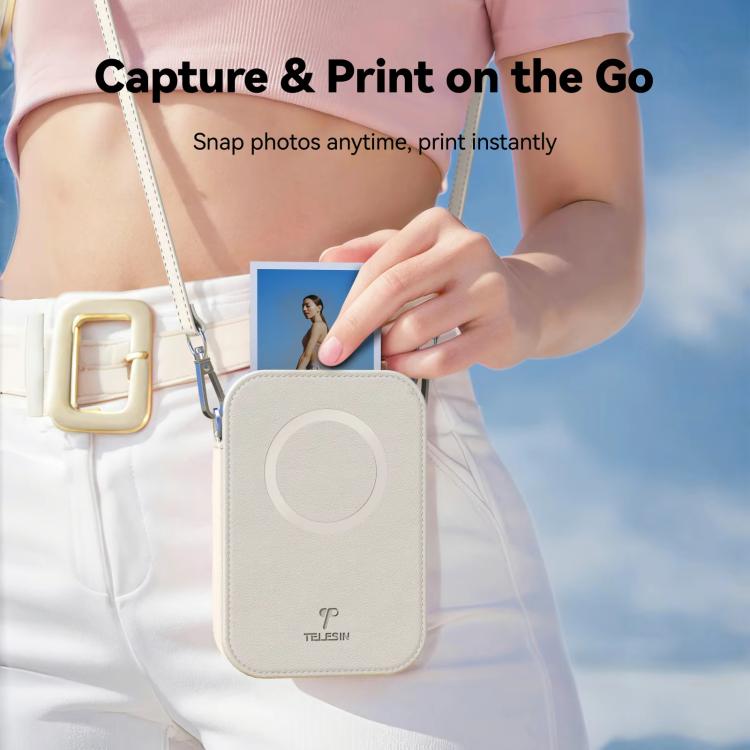 TELESIN Portable Instant Photo Printer With Magnetic Bag & Self-Adhesive Photo Paper For Travel & Memories