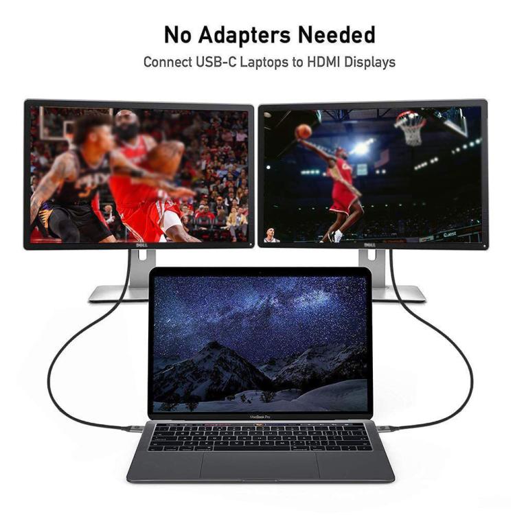 QGeeM USB-C/Type-C To HDMI Cable 4K 30Hz For Screen Mirroring & Extended Display