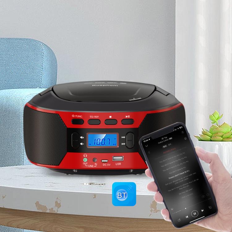 Kuephom W17 Portable Home CD Music Walkman FM Bluetooth Player, EU Plug, US Plug, UK Plug, AU Plug