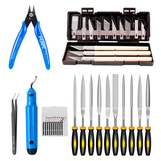 3D Printer Tool Kit Model Cleaning Tools, Carving Knife, File, Edge Trimmer & Polishing Supplies