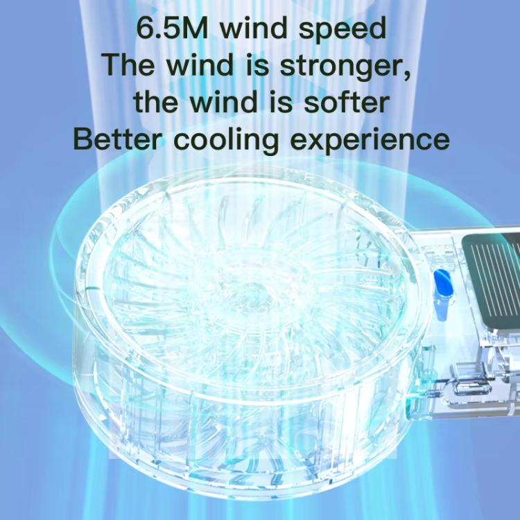 Solar Powered Handheld & Desk Fan with 5-Speed Turbo 12 Blades USB Type-C Fast Charging