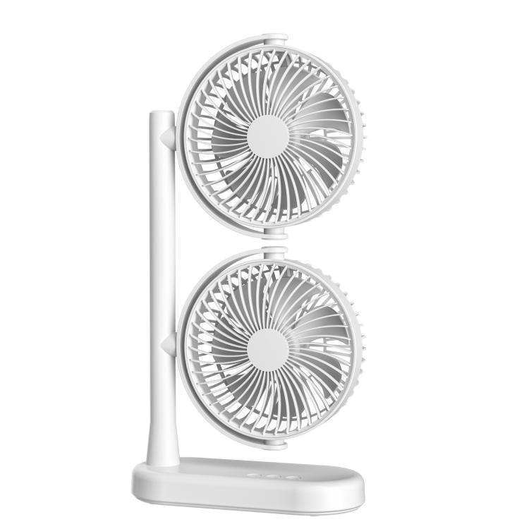 Dual Head Desk Fan 360-Degree Adjustable Oscillating Air Circulator 3-Speed Portable Cooling Fan