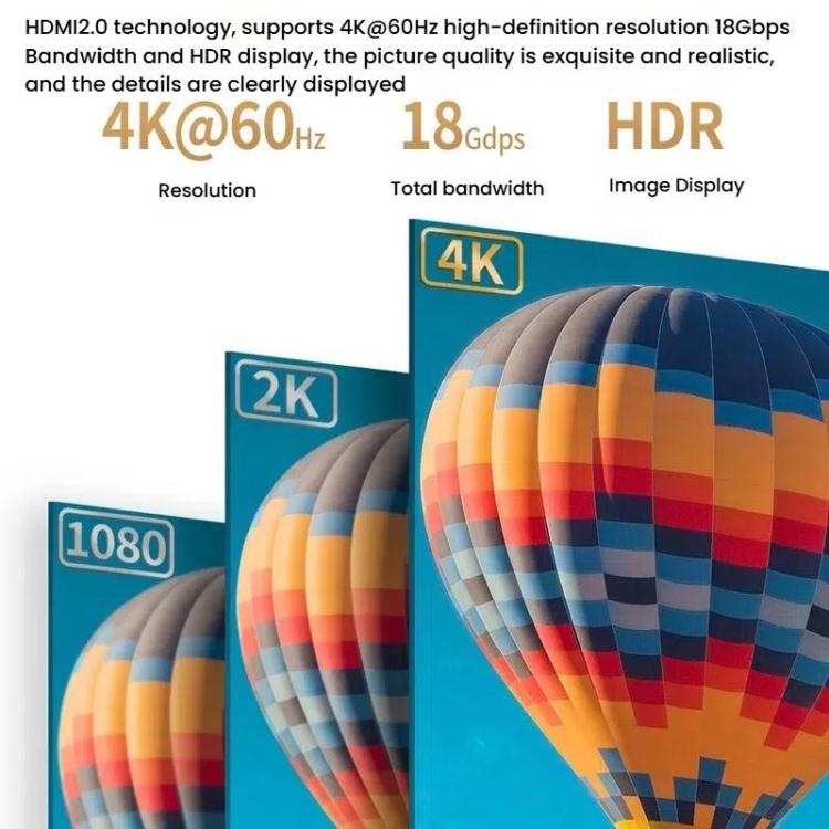 VegGieg V-H301 HDMI 2.0 HD Cable 4K 60Hz TV Set-Top Box Computer Monitor Projection Video Cable