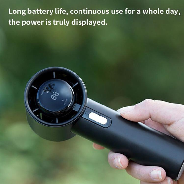 100-gear High Speed Handheld Fan Bladeless Mini Digital Display Small Fan, 1200mAh