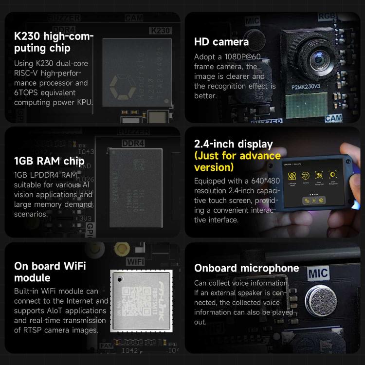Yahboom K230 Vision Module With 2.4-Inch HD Touch Screen 32G TF Card