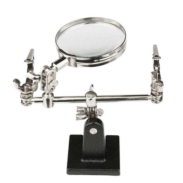 60mm Magnifying Glass With Auxiliary Clamp Soldering Iron Repair Circuit Board Desktop Magnifying Glass