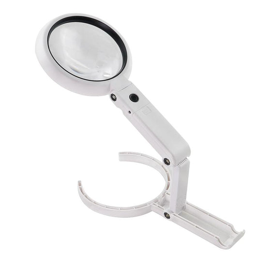 90mm 10X Foldable Handheld Magnifying Glass With 8 LED Lights