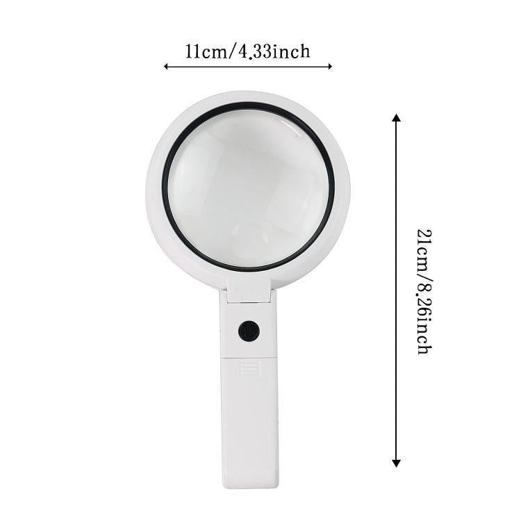 90mm 10X Foldable Handheld Magnifying Glass With 8 LED Lights