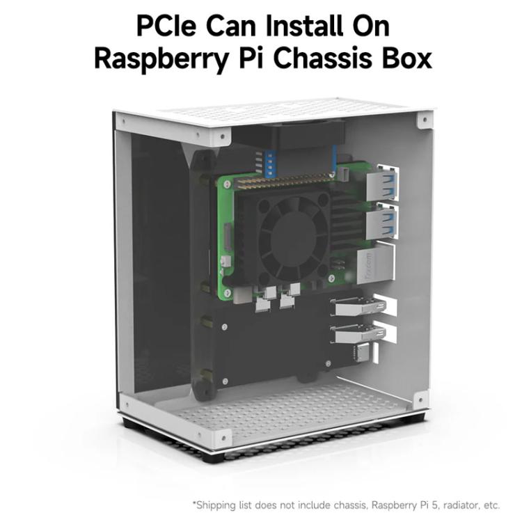 Yahboom PCIe To M.2 Adapter Expansion Board For Raspberry Pi 5 NVMe Expansion Board, Separate Board, Board + 256G SSD