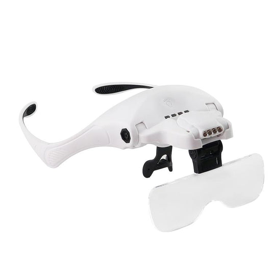 USB Charging LED Light Touch Switch Mechanical Repair Head Mounted Magnifier