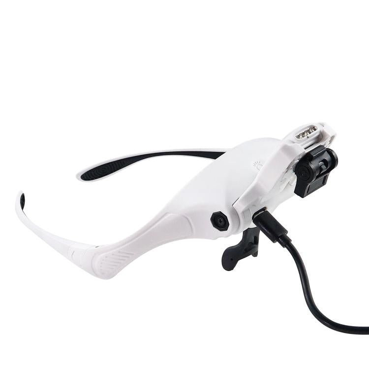 USB Charging LED Light Touch Switch Mechanical Repair Head Mounted Magnifier