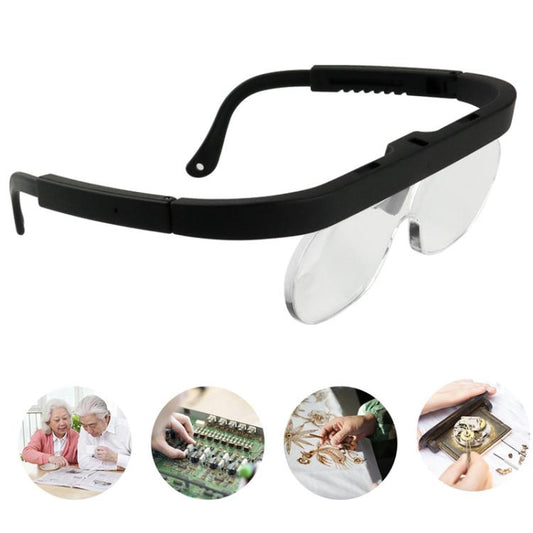 1.5/2.5/3.5X Eyeglass-style Magnifying Glass Head-mounted Magnifying Glass for Carving Repair Work