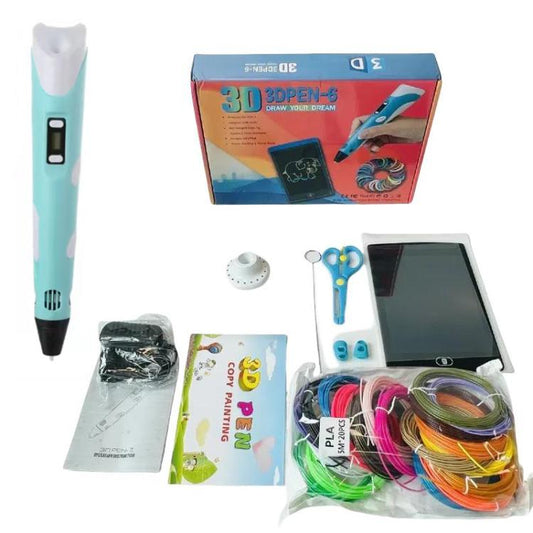Hand-held 3D Printing Pen Kit with 20 Colors PLA Filament, Drawing Pad, Base, Scissors, Finger Guards, Art Book & Accessories