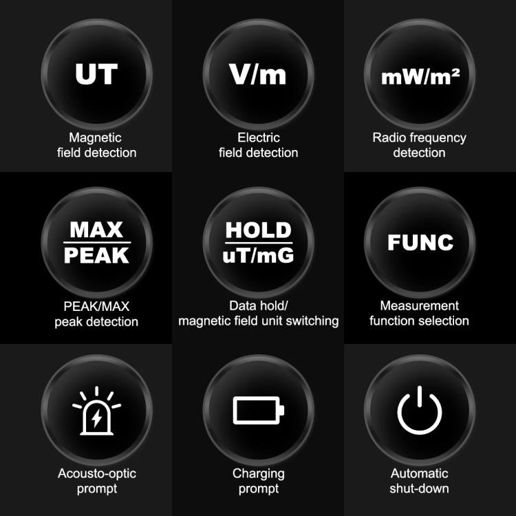 HABOTEST HT628B Multi-Field EMF Meter Rechargeable Electromagnetic Radiation Tester, HT628B