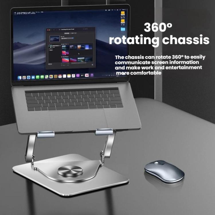 360 Rotating Laptop Stand Foldable Metal Desk Holder For 17.3 Inch Laptops Tablets