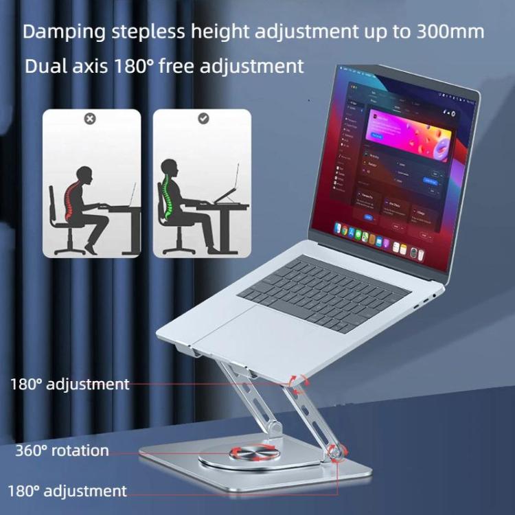 360 Rotating Laptop Stand Foldable Metal Desk Holder For 17.3 Inch Laptops Tablets
