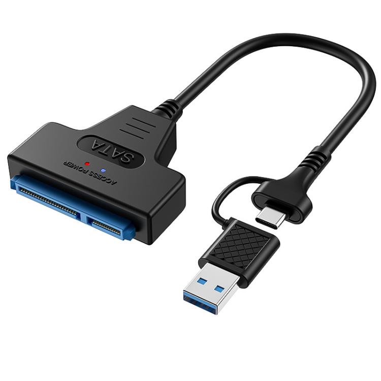 USB 3.0/USB-C to SATA 22-Pin Adapter Cable for 2.5-inch Laptop HDD/SSD