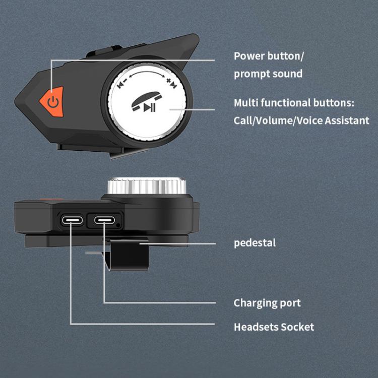 M9 Motorcycle Helmet Bluetooth Headset IPX6 Waterproof,  Auto Answer, HD Sound for Riders/Delivery/Group Intercom