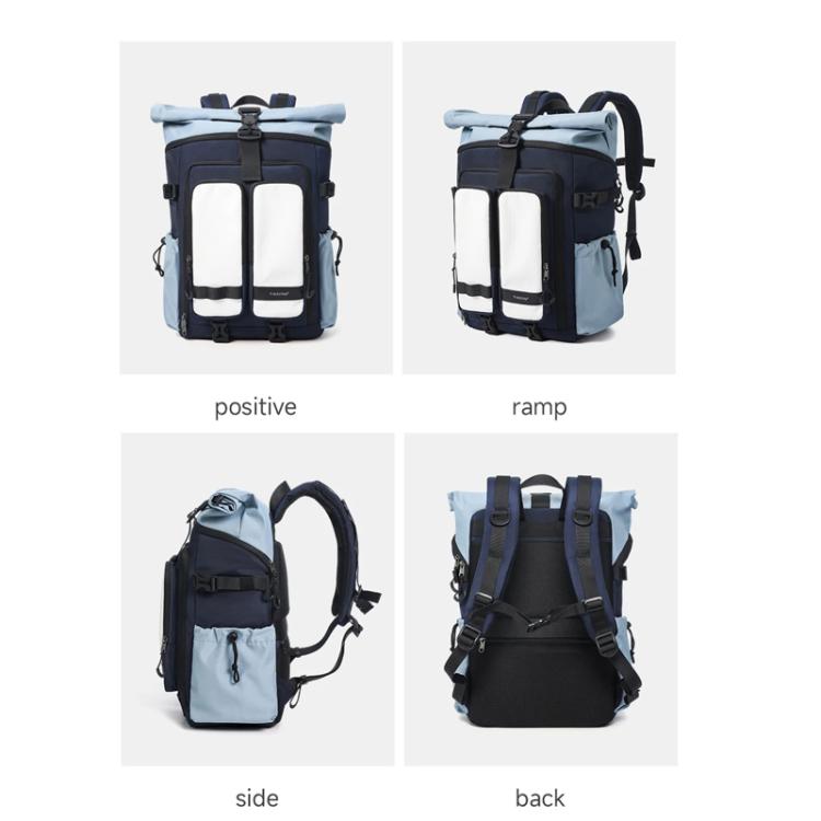 Tigernu Unisex Waterproof Travel Backpack Roll-Top Expandable Design with 15.6-inch Laptop & Tablet Compartment